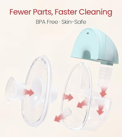 NCVI Wearable Breast Pump, Discreet & Wireless for Mom Working or Outsides - color: Upgrade-green.