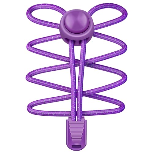 UpUGo Elastic Shoe Laces, No Tie Shoe Laces for All Ages, One Size Fit All - color: Plain Dark Purple, size: 1 pair