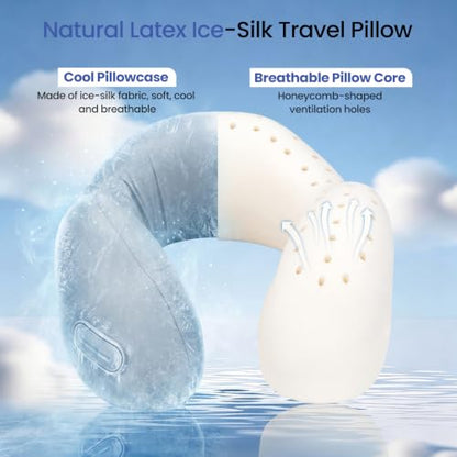 Travel Neck Pillow for Airplane, Natural Latex Neck Pillow
