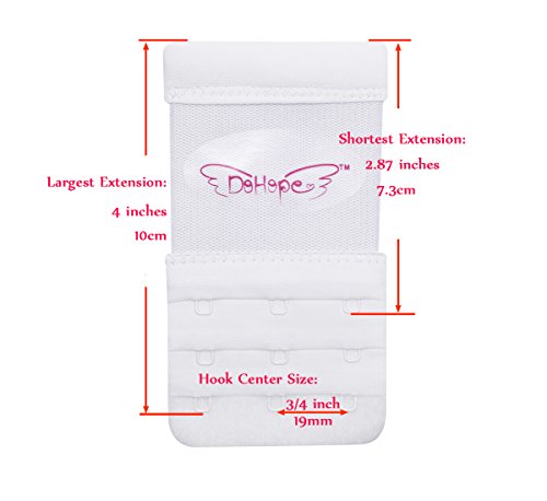 Elastic Back Bra Band Extender 3 X 3 Hook and Eye Tape Stretchy Extension - color: 3pcs/Pack (Black White Beige, Hook Center Size 3/4")