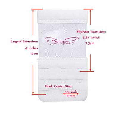Elastic Back Bra Band Extender 3 X 3 Hook and Eye Tape Stretchy Extension - color: 3pcs/Pack (Black White Beige, Hook Center Size 3/4")