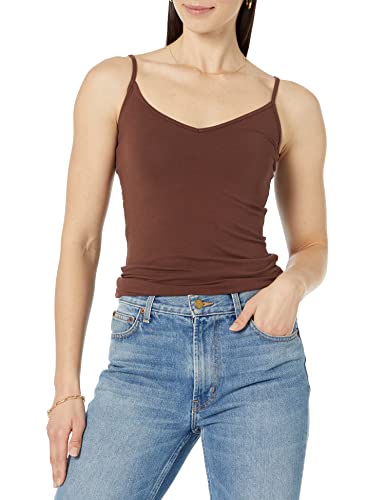 Amazon Essentials Women's Slim-Fit V-Neck Cami, Pack of 4 - color: Brown/Multicolor, size: X-Large