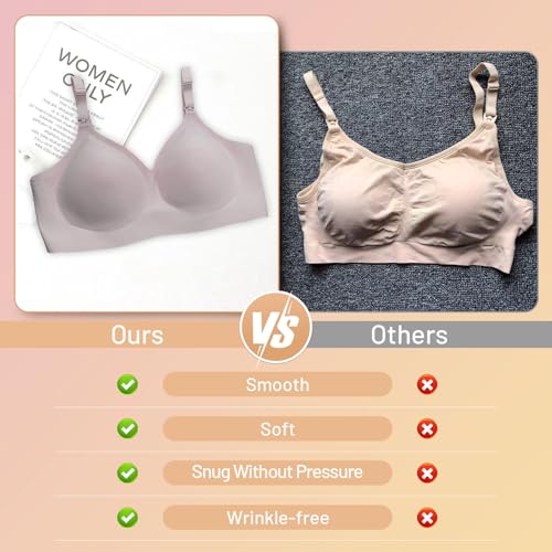 Nursing Bra for Breastfeeding,Maternity Bra Natural Shape,Nursing Sleep Bralette - color: Purple, size: Medium