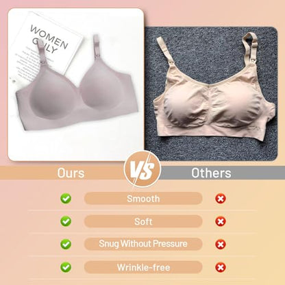 Nursing Bra for Breastfeeding,Maternity Bra Natural Shape,Nursing Sleep Bralette - color: Purple, size: Medium