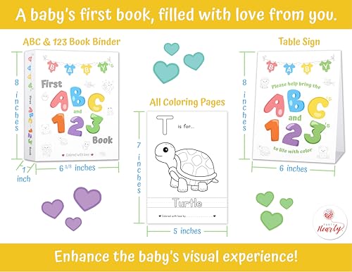 Party Hearty Baby's First ABC & 123 Book, Baby Shower Activity Keepsake