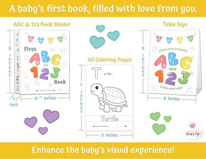 Party Hearty Baby's First ABC & 123 Book, Baby Shower Activity Keepsake