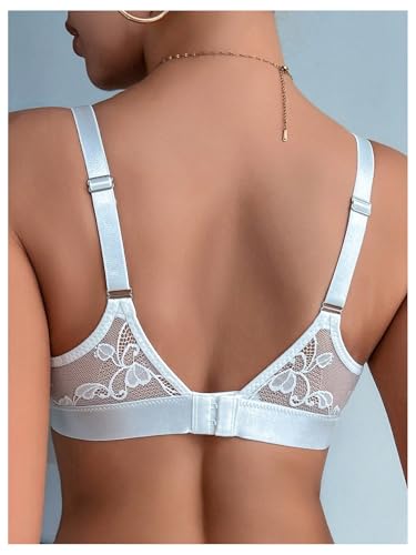 MakeMeChic Women's Nursing Bras for Breastfeeding Lace Maternity Lingerie - color: White, size: Medium