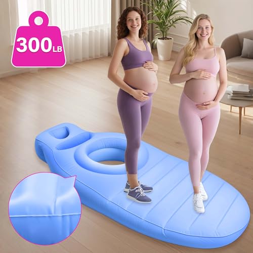 Inflatable Pregnancy Pillow with Belly & Head Hole,Pregnancy Float - color: Blue 1