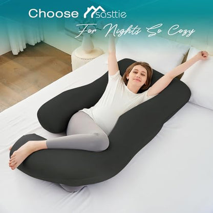 Cooling Pregnancy Pillows for Sleeping, 65'' Full Body Pillow, Black - color: Black, size: 65 Inch