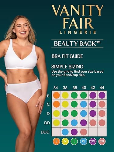 Vanity Fair Women's Beauty Back Smoothing Wireless Bra with Lift, Simple Sizing Available S-3xl - color: Light Lift - Midnight Black, size: Medium