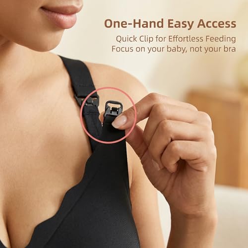 Nursing Bra, Maternity and Pumping Bra for Breastfeeding, Hands-Free Feeding Bra - color: Black, size: 3X-Large