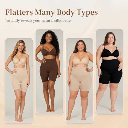 Womens Tummy Control Shapewear, High Waist Butt Lifter Panties - color: Black+beige, size: X-Large
