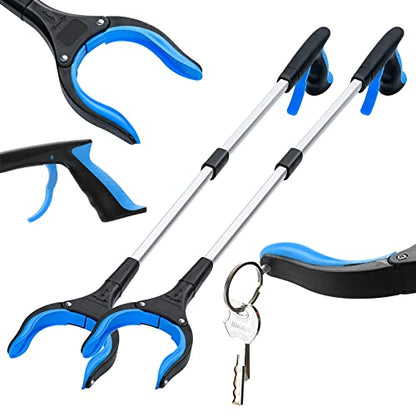 2-Pack 32"Grabber Reacher Tool,360°Rotating Anti-Slip Jaw,Trash Claw Grabber Tool