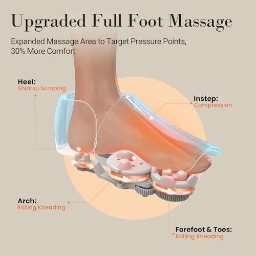CuPiLo Foot Massager with Heat, FSA Eligible HSA Upgraded Full Foot Massage - color: Black