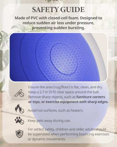 Trideer Yoga Ball for Exercise, Pregnancy, Exercise Ball, Pump Included - color: Indigo, size: XL(27-30ines/68-75cm)