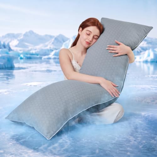 YZ HOME Cooling Body Pillow for Adults,Cold Touch Fabric(Dark Grey,20"x54") - color: Dark Grey