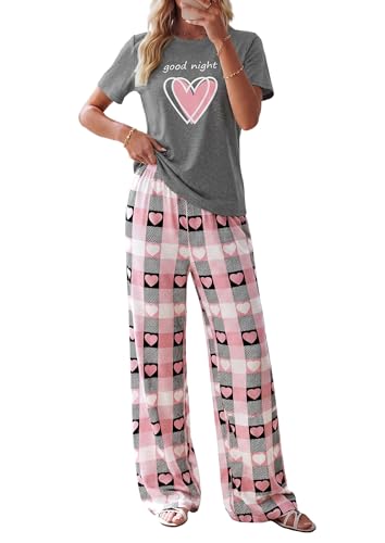 PRETTYGARDEN Pajamas for Women 2 Piece Lounge Set - color: Dusty Pink, size: X-Large