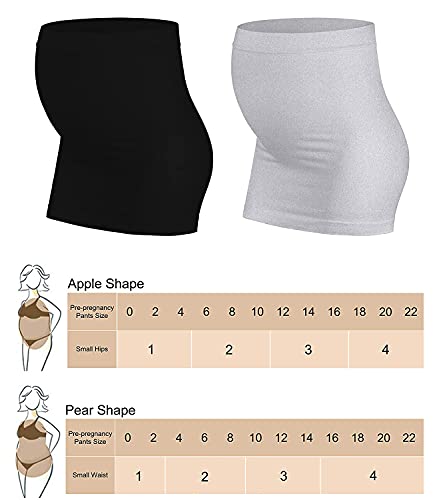 Rheane Pregnancy Belly Band Maternity Clothes (Black+Grey 1) - color: E. Black+Grey, size: 1
