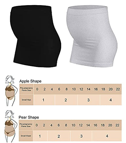 Rheane Pregnancy Belly Band Maternity Clothes (Black+Grey 1) - color: E. Black+Grey, size: 1