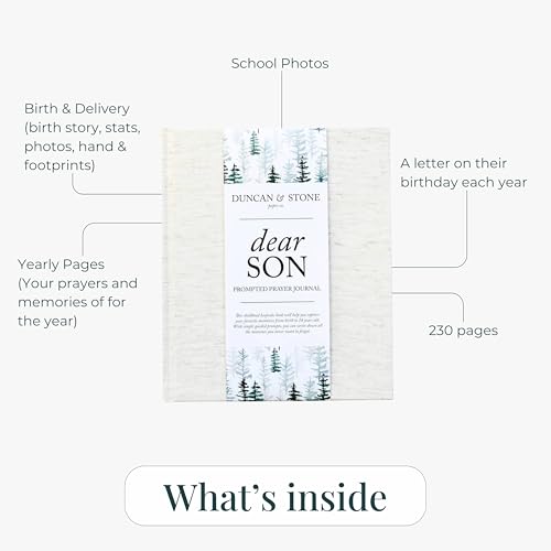 Duncan & Stone Dear Son Boy Mom Baby Memory Book Journal, Blue, 230pg - color: Blue