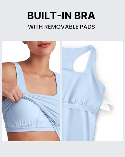 G4Free BareFeel Maternity Tank Tops with Removable Pads Pregnancy Clothes - color: Light Denim, size: X-Small