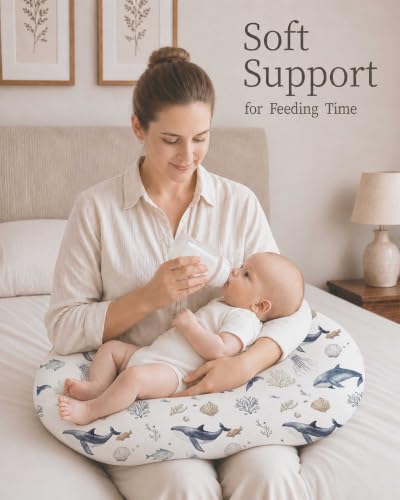 Nursing Pillow Covers 2 Pack, Stretchy Breastfeeding Pillow Covers for Baby - color: Aquatic Adventures
