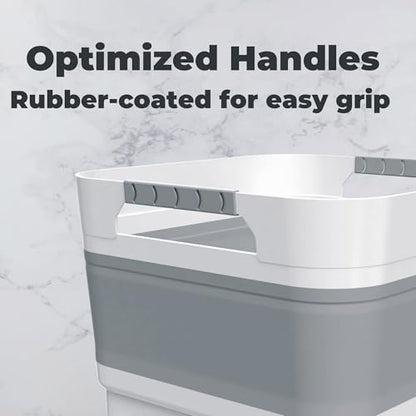 GIMWA 2.6 Gal Collapsible Baby Bottle Wash Basin with Drain Plug - color: Gray