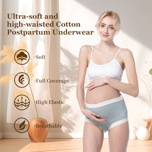 Cotton Maternity Underwear for Women High Waist 7 Pack - size: 3X-Large