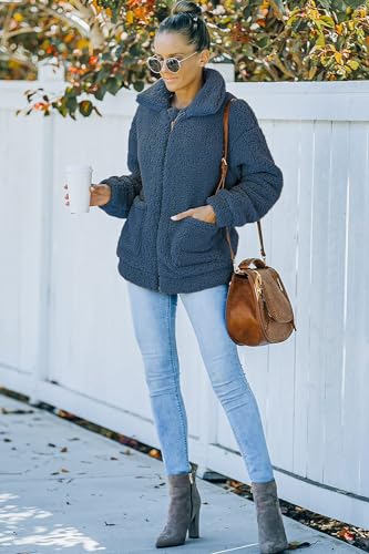 PRETTYGARDEN Women's Oversized Sherpa Fleece Coats - color: Blue, size: 3X-Large