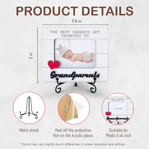 Hangwoous Best Parents Get Promoted to Grandparents Photo Frame - color: White