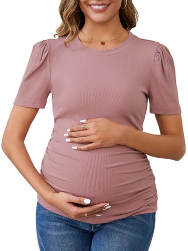 Maternity Work Tops Business Blouse Office - color: Pink, size: Medium