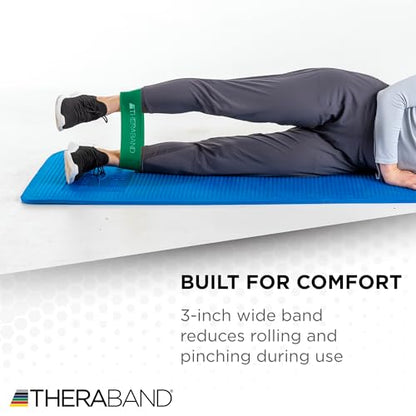 THERABAND Resistance Band Loop, Exercise, Workout, Physical Therapy, Green - color: Green - Heavy, size: 12 Inch