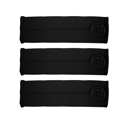 5 Pcs Elastic Pants Button Extender, Waistband Extenders for Men and Women Jeans Skirts Pants - color: Black