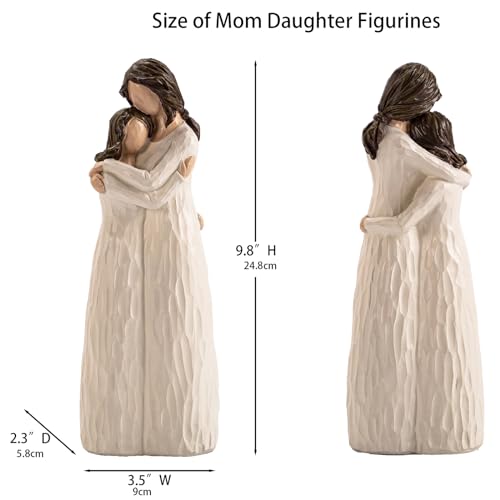 Mother and Daughter Figurines, Gifts for Mom, 9.8" H - style: Hugging Mom Daughter