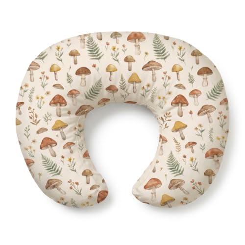 Nursing Pillow and Body Positioner for Breast Feeding and Bottle Feeding, Ultra Soft Breastfeeding Pillows with Removable Pillow Cover (Mushroom Grove) - color: Mushroom Grove