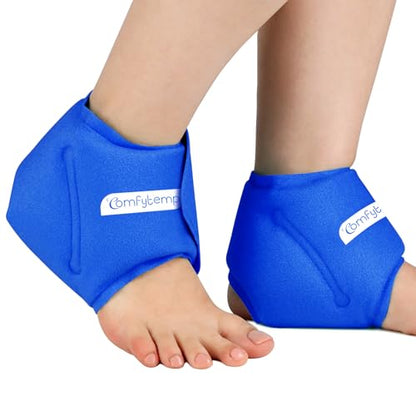 Comfytemp Ankle Ice Pack Wrap for Plantar Fasciitis, Achilles Tendonitis - color: Dark Blue, size: Standard