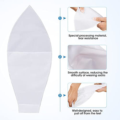 Jecery 10 Pcs Easy Slide Open Toe Compression Sock Aid Slip Stocking