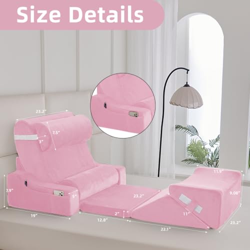 Wedge Pillow Set for After Surgery,Pink,9PCS-23.2" - color: Pink, size: 9PCS-23.2''