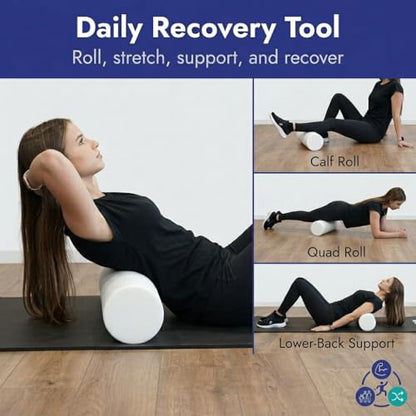 Firm White PE Foam Roller (12" Half Round) - size: 12" Half Round