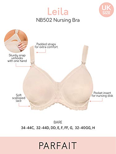 PARFAIT Leila Women's Full Figure Underwire Maternity Seamless Cup Nursing Bra Style NB502 - color: Bare, size: 32G