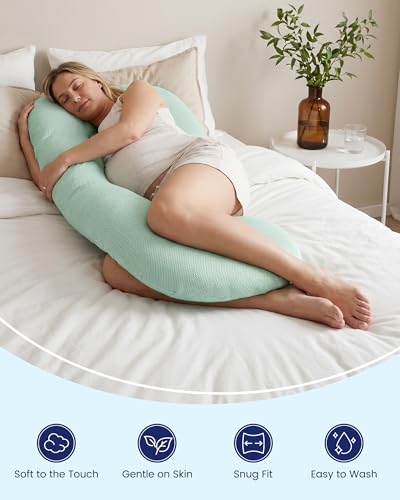 TotAha Soft Pregnancy Pillow Cover Compatible with Momcozy Body Pillow - color: Mint Leaf