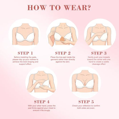 Double Sided Sticky Push Up Bra Inserts，Reusable Invisible Sticky Bra Pads for Dresses and Bikinis - size: Large