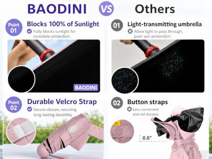 BAODINI Mini Travel Umbrella with UV Sun Protection, Compact Pocket-Size - color: D-1 Pack Pink