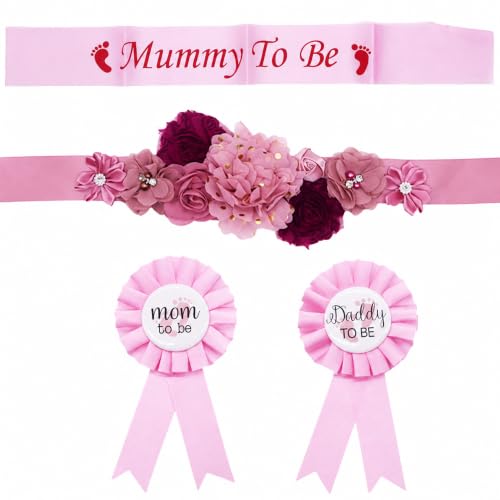 Vexillum Maternity Flower Sash Belly Belt Set(4pcs) - color: Flower#2