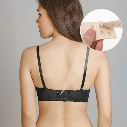 Ouligay 6Pcs Women's Bra Extender 2 Hook, Elastic Bra Strap Extender, Bra Extensions 2 Hook, Stretchy Bra Extension Strap, Comfortable and Soft Bra Strap Extensions Black