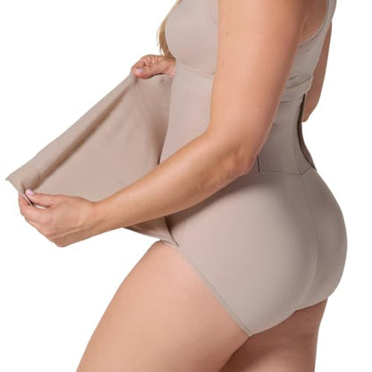 Leonisa BellyFlex Total High-Waist Post-Surgical Compression Underwear, Adjustable Belly Wrap, Tummy Control Shapewear Girdle - color: Beige, size: Medium