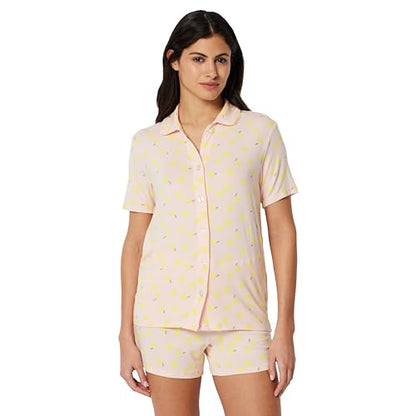 Amazon Essentials x Sofia Grainge Mommy and Me Short Sleeve Pajama Set - color: Light Pink Lemon, size: XX-Large