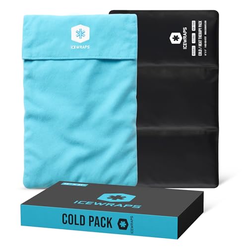 ICEWRAPS Reusable Cold Pack with Fabric Cover - Standard 10 x 14 Inch, Blue - size: 10”x14”, style: Ice Pack with Cover