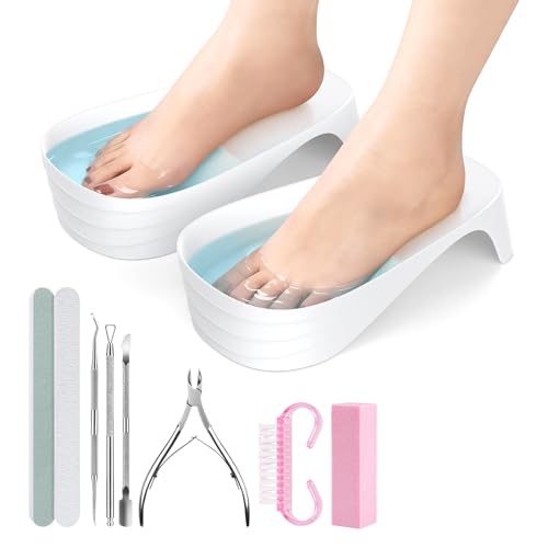 Yokilly Toe Nail Soaking Bowl: Large Size Acetone Proof Toe Soaking Tray - color: White