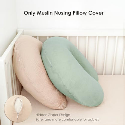 MairMore 2 Pack Muslin Baby Nursing Pillow Covers - color: Roman Green